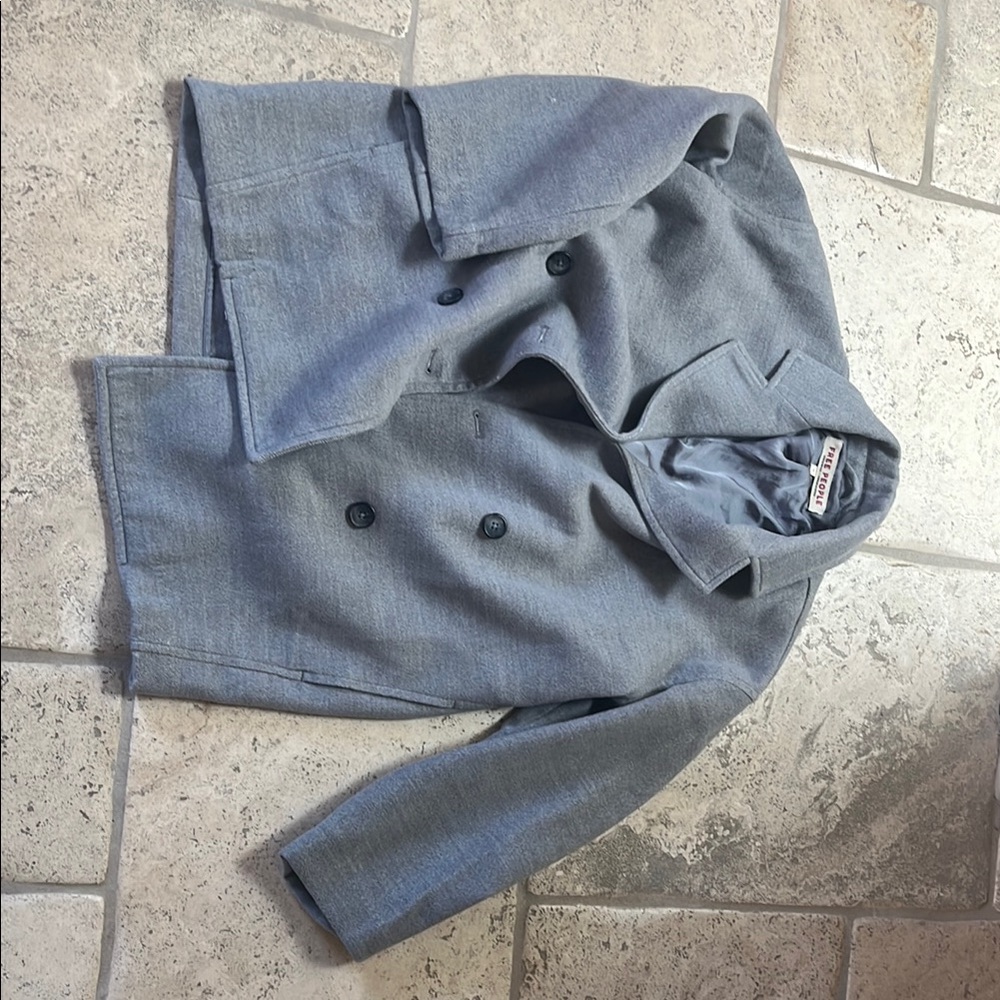 Gray Double-Breasted Blazer